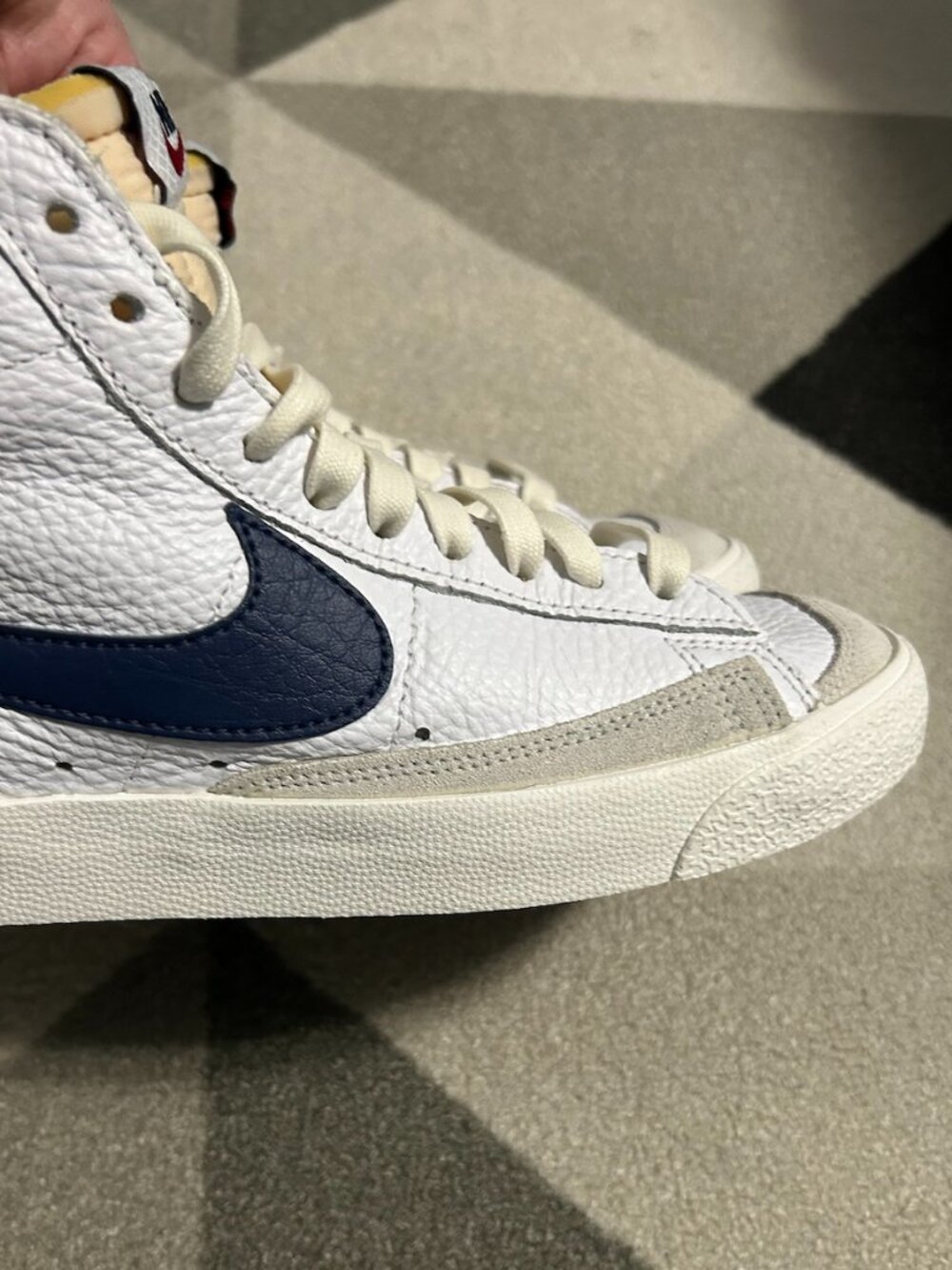 Nike Blazer Mid '77 "Washed Denim" EUC White/Navy/Cream Sneakers Men's Size 6 - Picture 4 of 16